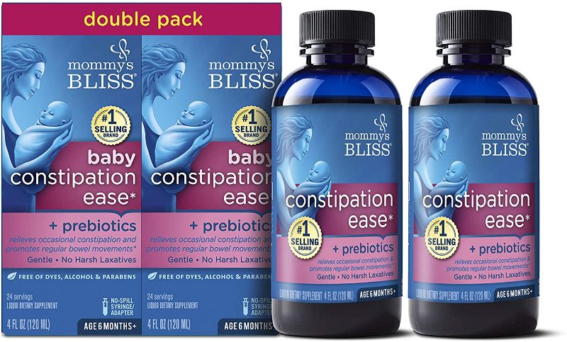 Photo 1 of Mommy's Bliss Baby Constipation Ease with Prebiotics, Promotes Regular Bowel Movements, Gentle, No Harsh Laxatives, Age 6 Months+, 4 Fl Oz (Pack of 2), 8.0 Fl Oz best by 01.2022