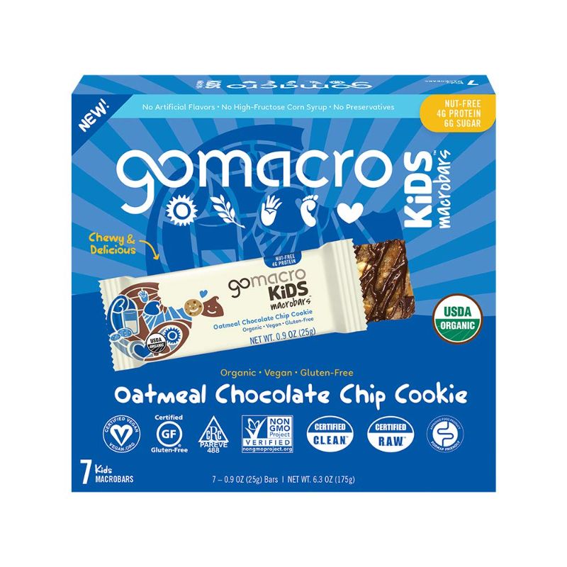 Photo 1 of 2 pack - GoMacro Kids MacroBar Organic Vegan Snack Bars - Oatmeal Chocolate Chip Cookie (0.90 Ounce Bars, 7 Count)
best by feb - 2022 