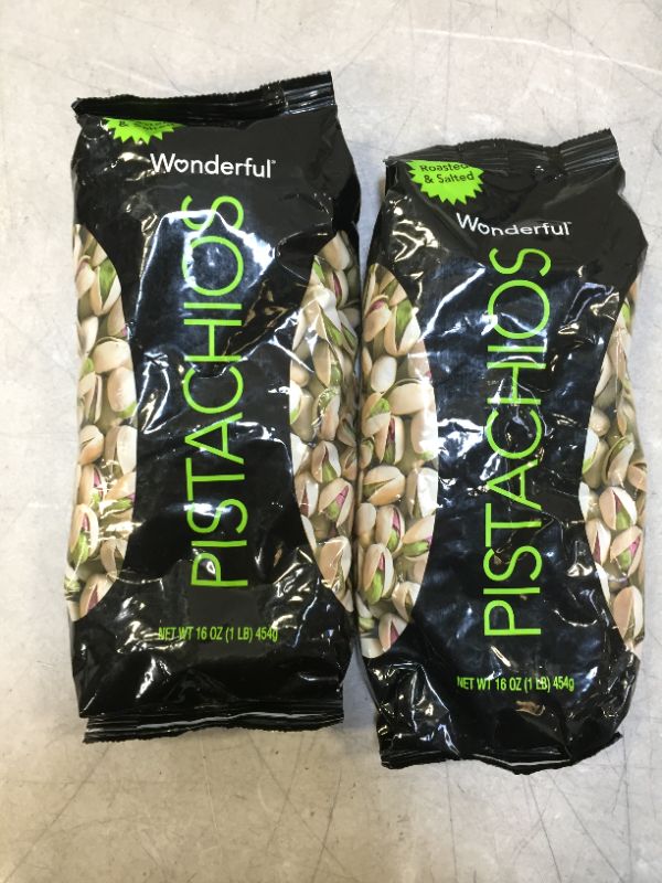 Photo 2 of Wonderful Pistachios, Roasted and Salted, 16 Ounce Bag EXP1/2022 2PK
