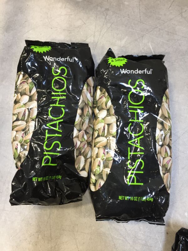 Photo 2 of 2pack Wonderful Pistachios, Roasted and Salted, 16 Ounce Bag best by 1-13-2022 
