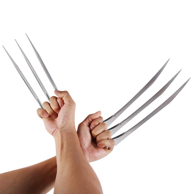 Photo 1 of Yanen Wolverine Claws Realistic Plastic Cosplay Costume Props, Set of 2 Silver

