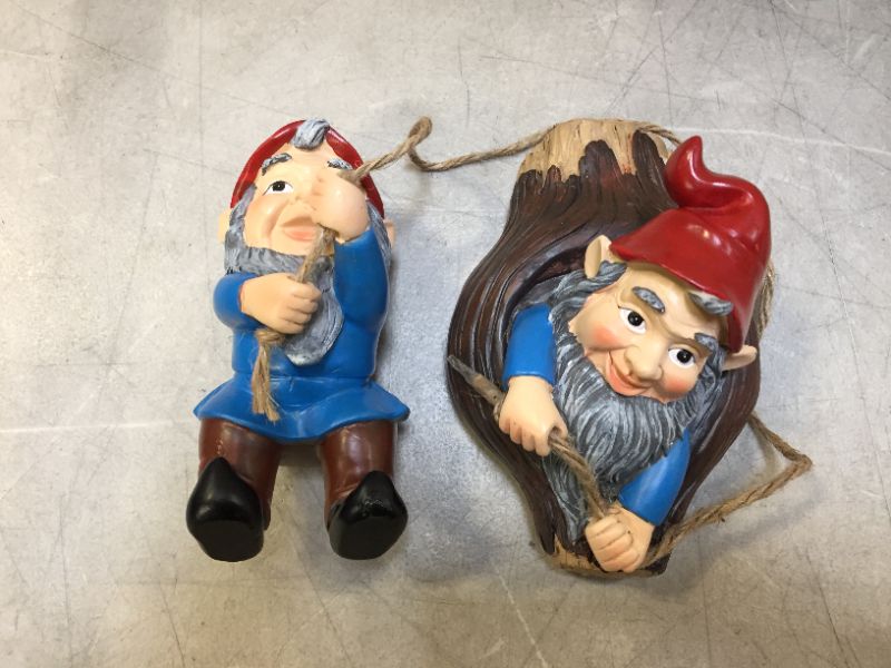 Photo 2 of Climbing Gnomes Sculpture Outdoor Garden Yard Art, Funy Resin Gnomes Tree Hugger Decor, Whimsical Tree Ornaments for Home Patio Yard Lawn
