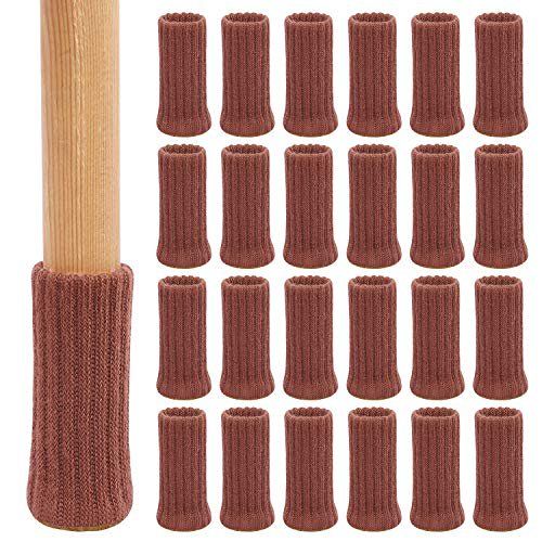 Photo 1 of AIRUJIA Chair Leg Socks, 24PCS Knitted Elastic Furniture Socks Chair Leg Floor Protectors, Double Thickness, Fit Square Round Chair Fee
