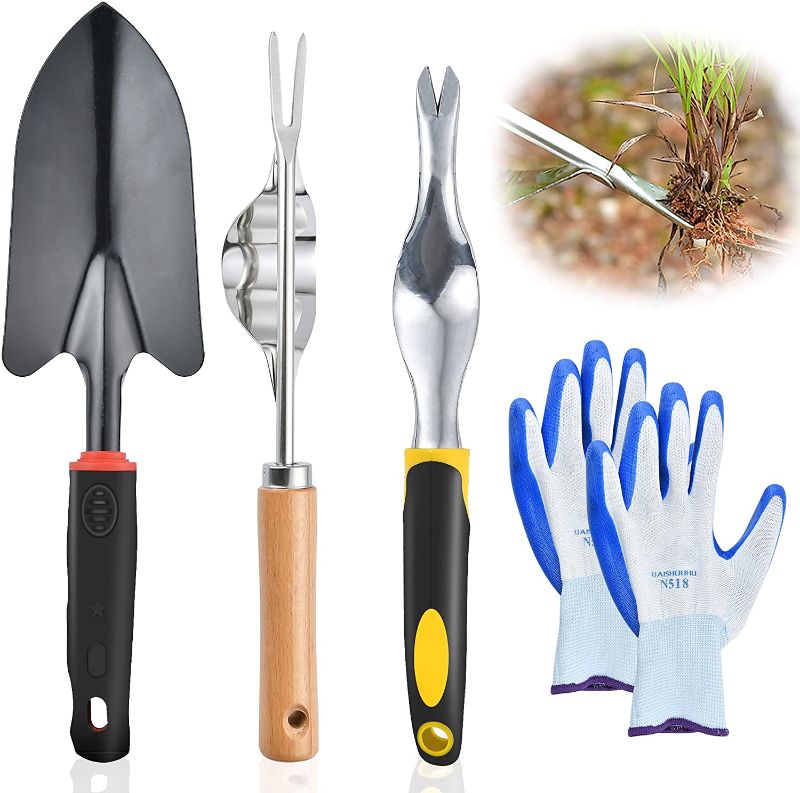 Photo 1 of Worldity 5 Piece Hand Pull Tool Kit, High Quality Alloy Hand Brush Cutter Tool, Gardening Weed Extractor, Garden Root Removal Tool for Garden, Lawn, Yard, Farm Transplant
