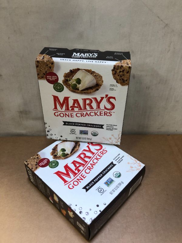 Photo 2 of 2 Pack Mary's Gone Crackers - Original Seed Crackers - Black Pepper 6.50 oz 
 EXP---Jan-13-2022
