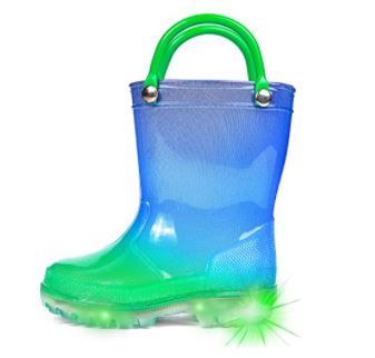 Photo 1 of DKSUKO Kids Light Up Rain Boots Waterprof Rubber Boots with Easy-on Handles (size 5/6)