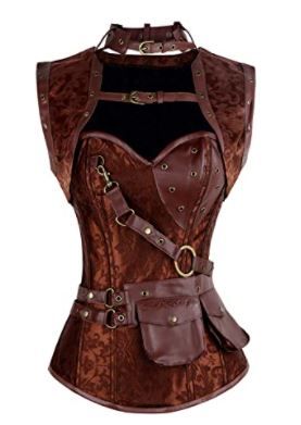 Photo 1 of Charmian Women's Steampunk Spiral Steel Boned Vintage Retro Corset Tops Bustier Medium