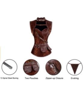 Photo 2 of Charmian Women's Steampunk Spiral Steel Boned Vintage Retro Corset Tops Bustier Medium