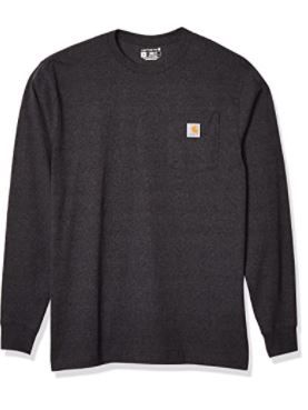 Photo 1 of Carhartt Men's Loose Fit Heavyweight Long-Sleeve Pocket T-Shirt 3XL Tall Dark Grey