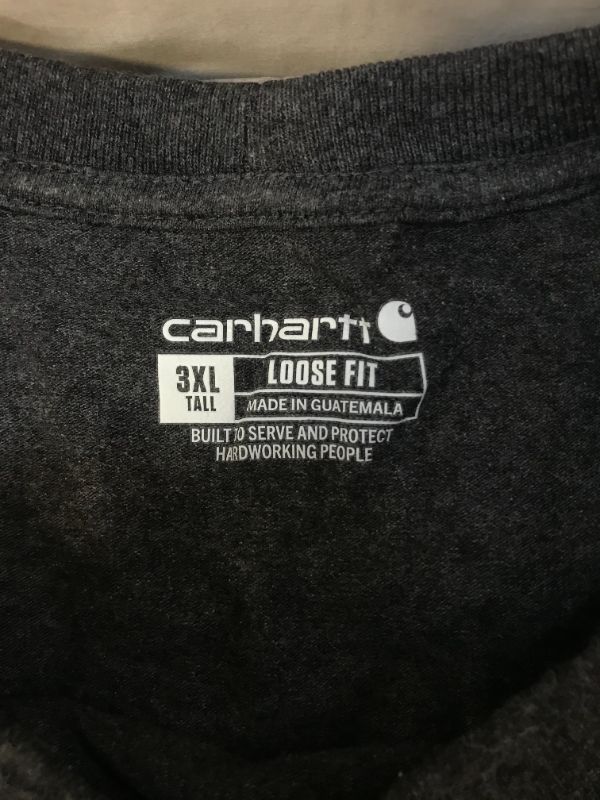 Photo 3 of Carhartt Men's Loose Fit Heavyweight Long-Sleeve Pocket T-Shirt 3XL Tall Dark Grey