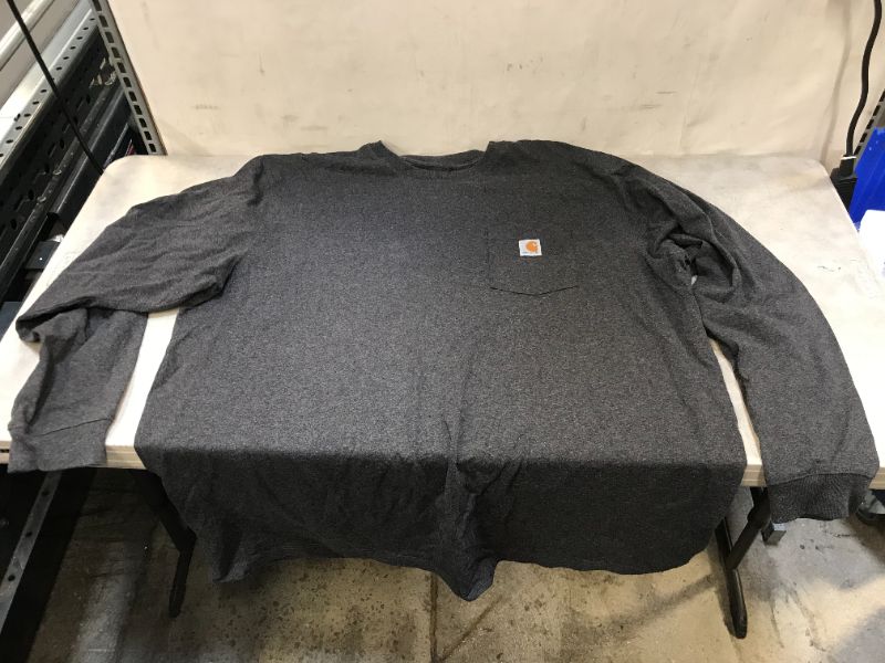 Photo 2 of Carhartt Men's Loose Fit Heavyweight Long-Sleeve Pocket T-Shirt 3XL Tall Dark Grey