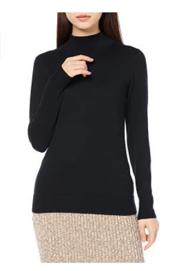 Photo 1 of Amazon Essentials Women's Lightweight Long-Sleeve Mockneck Sweater, Black XXL