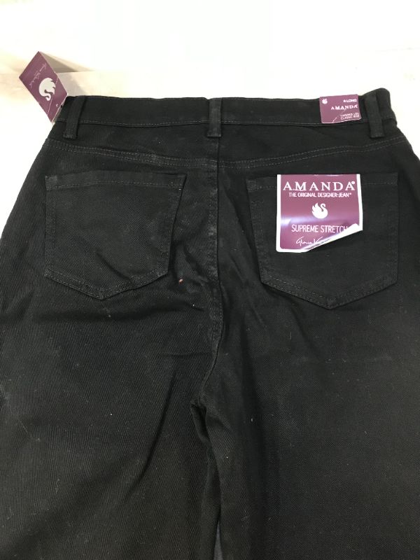 Photo 3 of Gloria Vanderbilt Women's Plus Size Amanda Classic High Rise Tapered Jean, Black, 8 Long