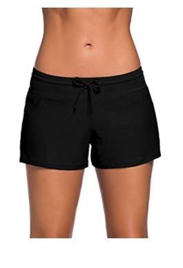 Photo 1 of Dona-Brayman Swim Shorts for Women?Women's Sport Board Shorts Swimsuit Bottom Womens Swim Shorts, Black, Medium