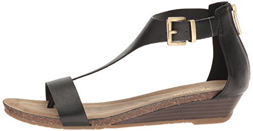 Photo 1 of Kenneth Cole REACTION Women's Great Gal T-Strap Wedge Sandal, Black, 8 M US
