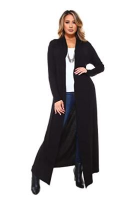 Photo 1 of Isaac Liev Women's Maxi Cardigan – Casual Long Flowy Open Front Floor Length Drape Lightweight Duster Sweater Made in USA size XL