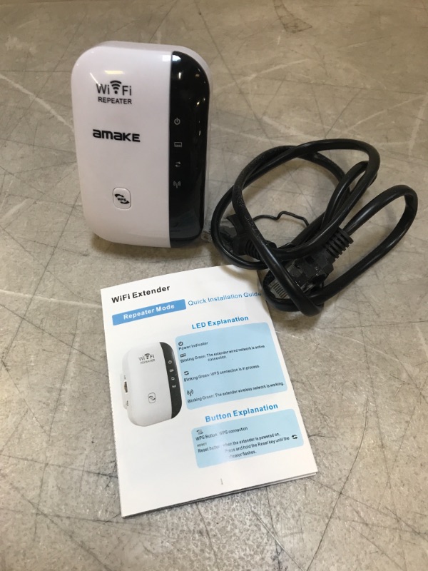 Photo 2 of 300Mbps WiFi Range Extender Repeater, Signal Booster Amplifier Supports Repeater/AP, 2.4G Network with Integrated Antennas LAN Port
