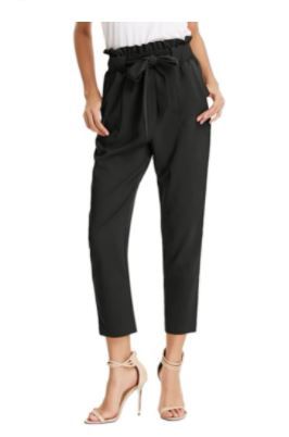 Photo 1 of GRACE KARIN Women's Cropped Paper Bag Waist Pants with Pockets 2XL