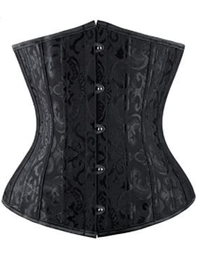 Photo 1 of Charmian Women's Double Heavy Spiral Steel Boned Underbust Waist Cincher Corset Black Size Small with Thong