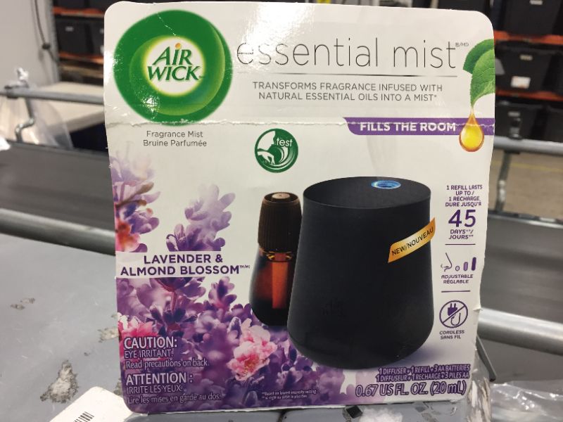 Photo 1 of Air Wick Essential Oils Diffuser Mist Refill, Lavender and Almond Blossom, Air Freshener, 0.67 Fl Oz (Pack of 1)