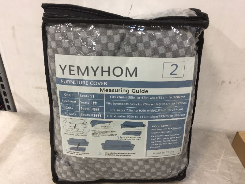 Photo 1 of Yemyhom 3pcs Stretch Light Gray Checkered