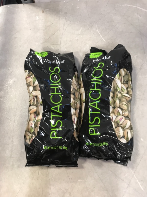 Photo 2 of 2 PACK - Wonderful Pistachios, Roasted and Salted, 16 Ounce Bag
exp - feb - 3 - 2022 