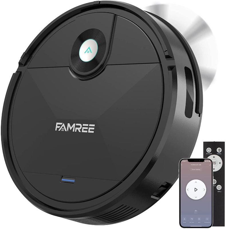 Photo 1 of Famree MT-200 Robot Vacuum Cleaner, 1800Pa Strong Suction WiFi/App Self-Charging Robotic Vacuums Quiet Mini Vacuum for Hard Floor, Low/Medium-Pile Carpets
