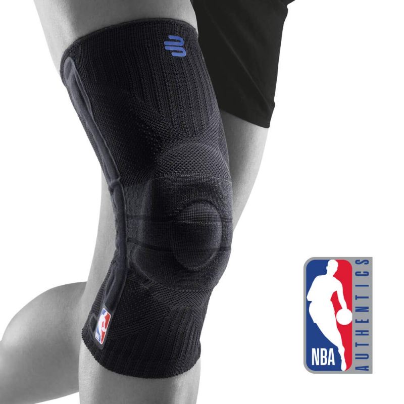 Photo 1 of Bauerfeind Sports Knee Support NBA - Officially Licensed Basketball Brace with Medical Compression - Sleeve Design with Omega Gel Pad for Pain Relief & Stabilization (Black, M)
