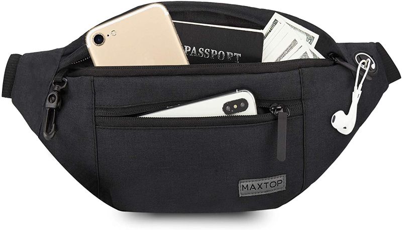 Photo 1 of MAXTOP Large Crossbody Fanny Pack with 4-Zipper Pockets,Gifts for Enjoy Sports Festival Workout Traveling Running Casual Hands-Free Wallets Waist Pack Phone Bag Carrying All Phones
