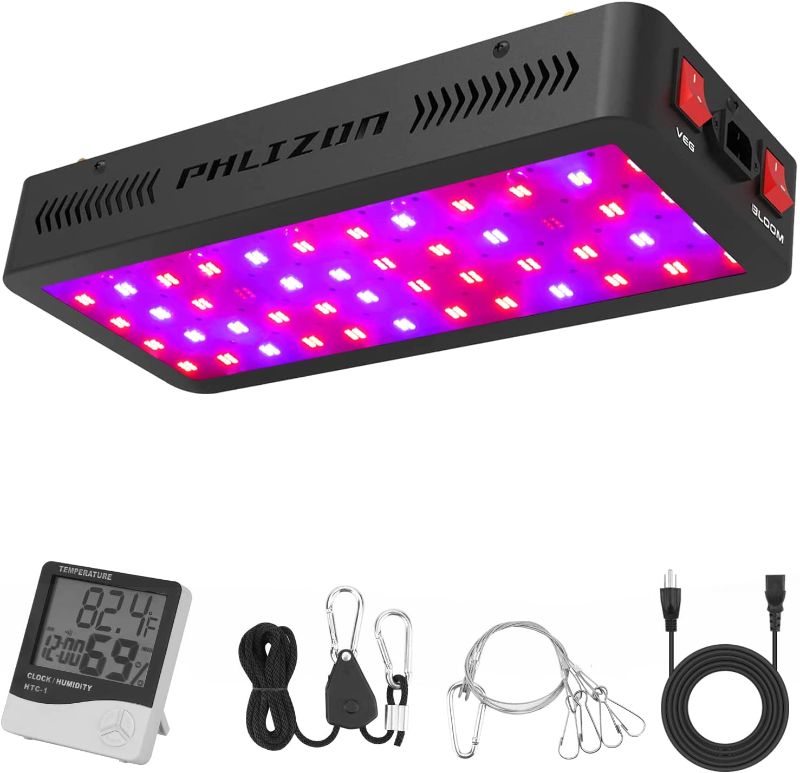 Photo 1 of Phlizon 2022 Upgraded 600W LED Plant Grow Light with Samsung LEDs Full Spectrum Plants Light Double Switch Grow Led for Indoor Plants Veg and Flower
