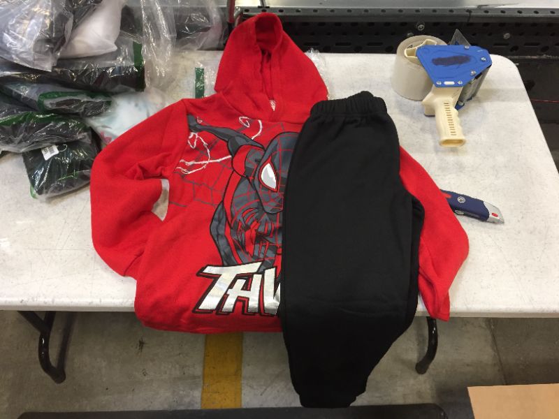Photo 1 of Kid's Spider-Man Red Hoodie and Black Sweatpants (Size 10/12)