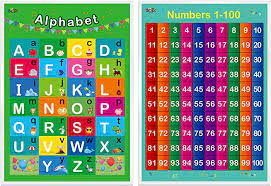 Photo 1 of ALPHABET NUMBERS 1-100 W LAMINATED EDUCATIONAL POSTERS FOR TODDLERS