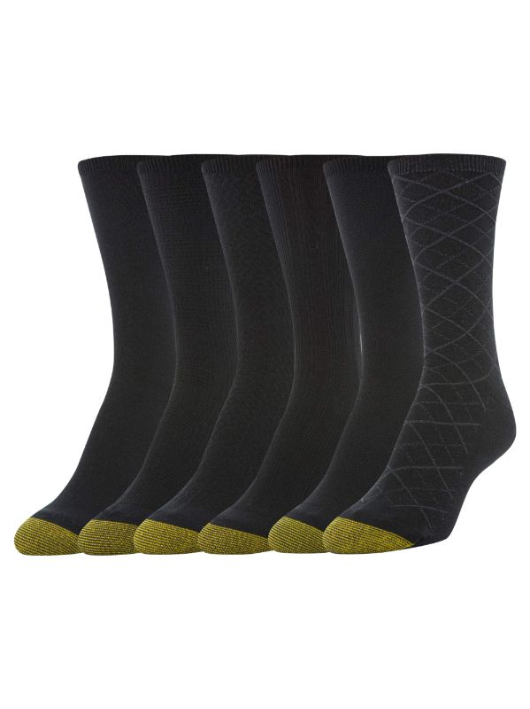 Photo 1 of Gold Toe Women's Casual Texture Crew Socks, 6 Pairs Size: 9-11
