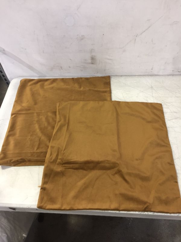 Photo 1 of 16X16 PILLOW THROW COVERS VELVET BROWN 2 PCS