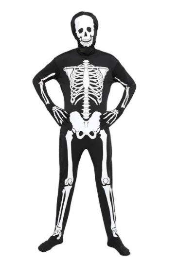 Photo 1 of EraSpooky Halloween Men Skeleton Jumpsuit Costume Luminous Skull Skin Full Body Tights Suit Large
