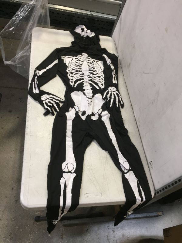 Photo 2 of EraSpooky Halloween Men Skeleton Jumpsuit Costume Luminous Skull Skin Full Body Tights Suit Large
