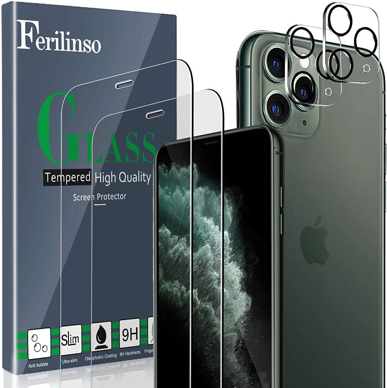 Photo 2 of 3 Ferilinso [4 Pack] Screen Protector for iPhone 6.7 2021 with 2 Pack Camera Lens Protector