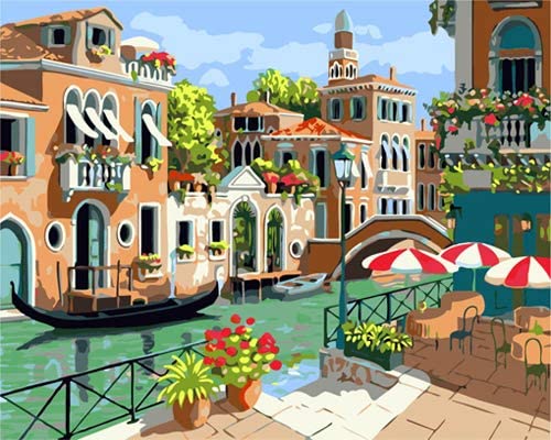 Photo 1 of 2 PACK Newsight DIY Oil Painting Paintworks Paint by Number for Kids and Adults (16" x 20"Dream Venice)