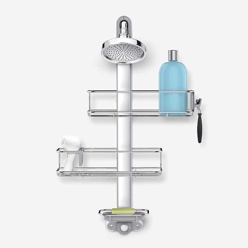 Photo 1 of simplehuman Adjustable Shower Caddy, Stainless Steel and Anodized Aluminum
