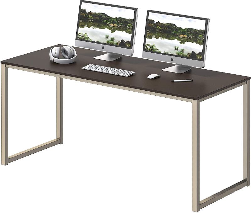 Photo 1 of SHW Home Office 48-Inch Computer Desk, Silver/Espresso
