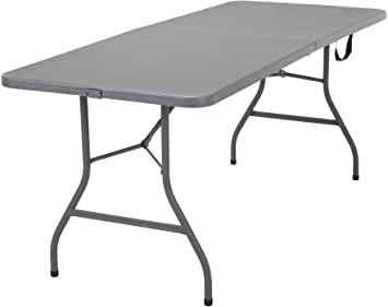 Photo 1 of Cosco 6' Signature Series Blow Mold Centerfold Table, Gray