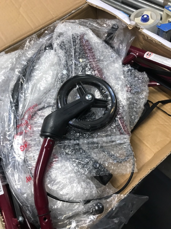 Photo 1 of Medline Steel Rollator Walker Burgundy 350 lbs Capacity