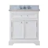 Photo 1 of 24 in. W x 22 in. D x 34 in. H Bath Vanity in White with Marble Vanity Top in Carrara White with White Basin
