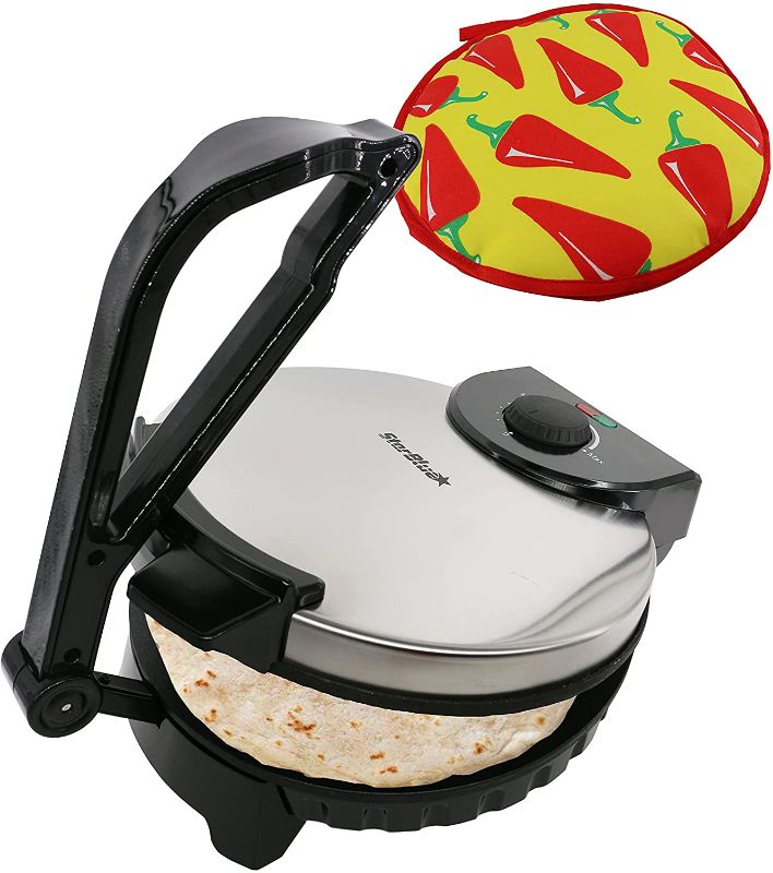 Photo 1 of 10inch Roti Maker by StarBlue with FREE Roti Warmer - The automatic Stainless Steel Non-Stick Electric machine to make Indian style Chapati, Tortilla, Roti AC 120V 60Hz 1200W
