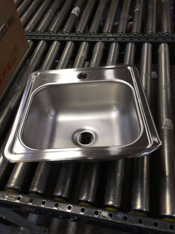 Photo 4 of Elkay Dayton Drop-In 15-in x 15-in Satin Single Bowl 1-Hole Kitchen Sink