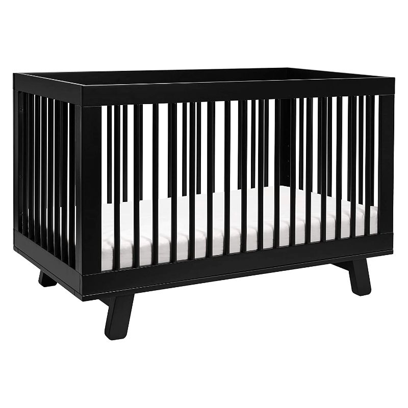 Photo 1 of Babyletto Hudson 3-in-1 Convertible Crib with Toddler Bed Conversion Kit in Black, Greenguard Gold Certified
