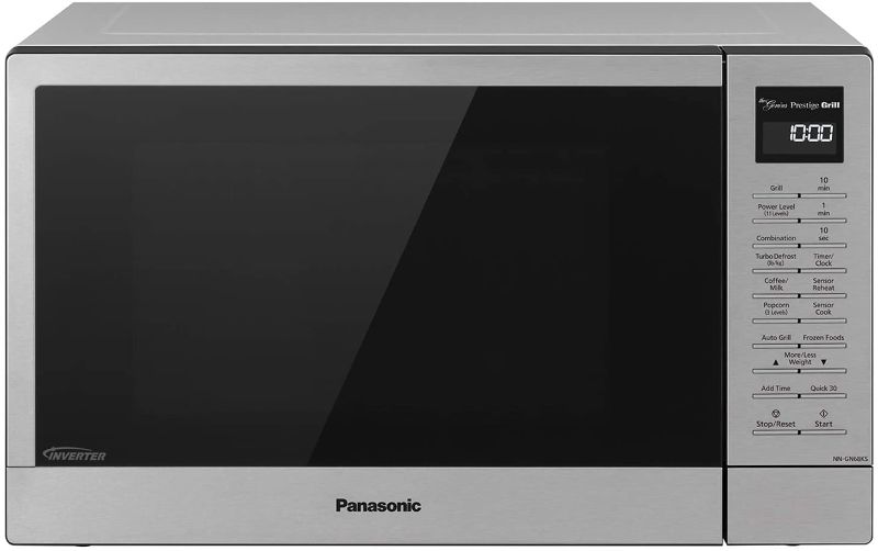 Photo 1 of Panasonic NN-GN68KS Countertop Microwave Oven 2-in-1 FlashXpress Broiler, Inverter Technology for Even Cooking and Smart Genius Sensor, 1000W, 1.2 cu.ft Microwave-NN-GN68KS (Stainless Steel/Silver)
