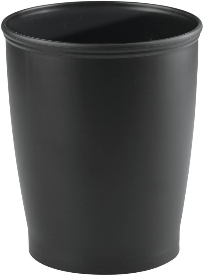 Photo 1 of iDesign - 93437 iDesign Kent Plastic Wastebasket, Small Round Plastic Trash Can for Bathroom, Bedroom, Dorm, College, Office, 8.25" x 10", Black
