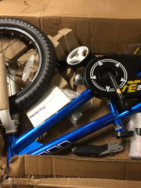 Photo 1 of RoyalBaby Kids Bike Boys Girls Freestyle Bicycle 16 Inch with Training Wheels, 16 with Kickstand Child's Bike, Blue Red White Pink Green Orange
