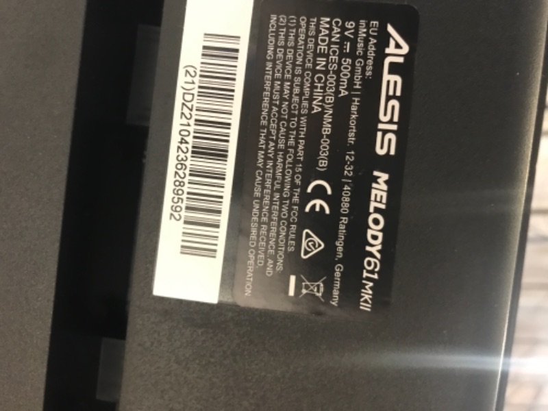 Photo 1 of Alesis Melody 61 MKII 61-Key Portable Keyboard with Built-in Speakers